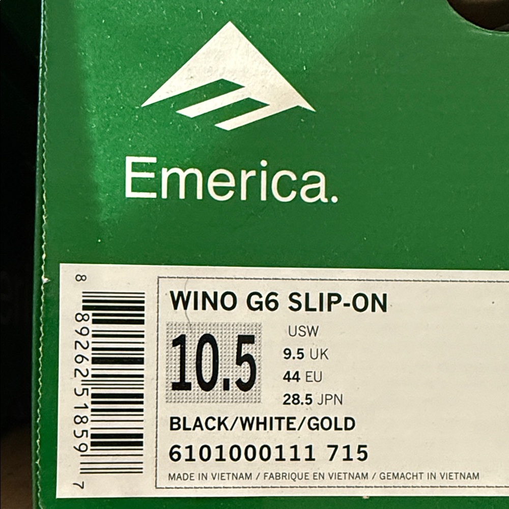 Emerica WINO G6 Black Slip-On Shoes - Picture 5 of 5